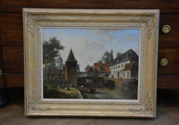 Antonie Waldorp (1802-1866) - Stad aan de haven, Antiek en Kunst