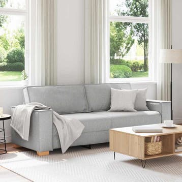 vidaXL 3-zitsbank / zetel Wolk Grijs 220x78x84 cm Stof, Verzenden