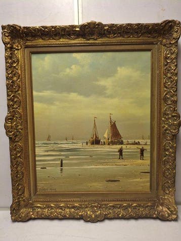 Hendrick Vader (1928-1997) - Botters op het strand