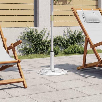 vidaXL Parasolvoet 44x44x31 cm gietijzer wit, Verzenden