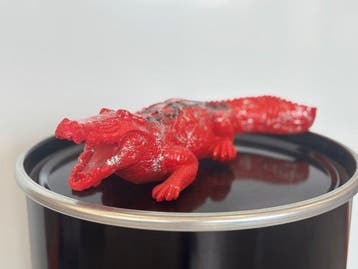 Rob VanMore - Sculpture, Red Crocodile Rolex - 10 cm -