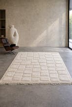 Nouveau tapis berbère marocain Mrirt en laine naturelle –, Nieuw