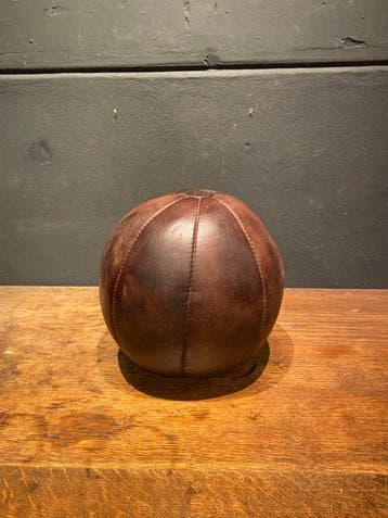 Antique medicin ball - medicijn bal - leather - gym -, Nieuw