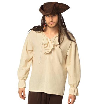 Piraat Blouse Heren Beige, Verzenden, Nieuw