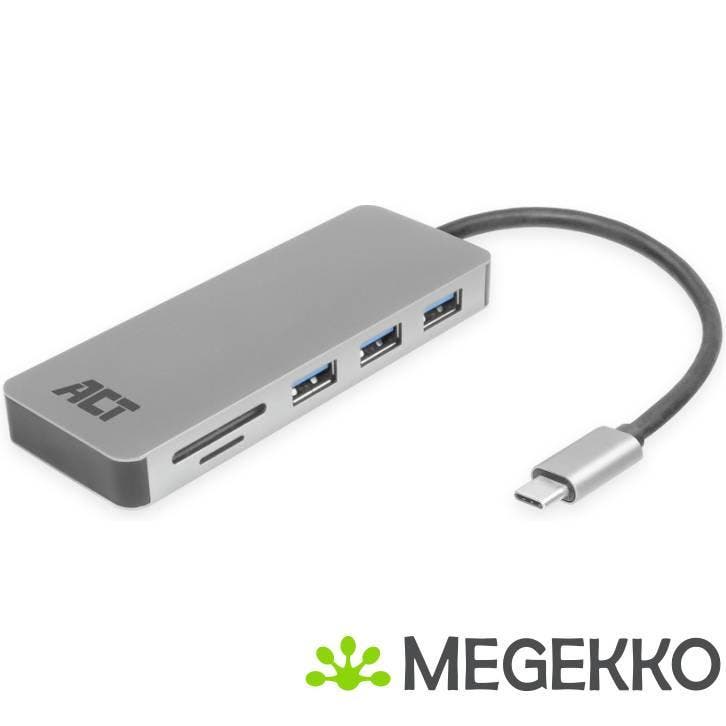 ACT USB-C Hub met USB-A, Kaartlezer, USB-C female met PD, Informatique & Logiciels, Clés USB, Envoi
