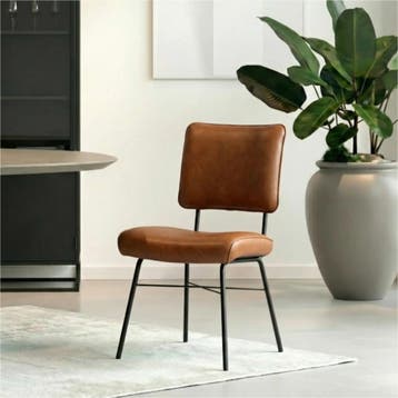 Set van 6 Leren eetkamerstoelen Solid - Granada Savannah, Ophalen of Verzenden, Nieuw, Leer