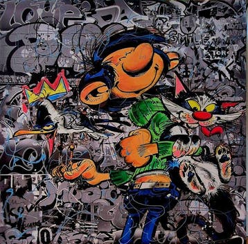 SGARRA - TOILE GASTON LAGAFFE ET ANIMAUX