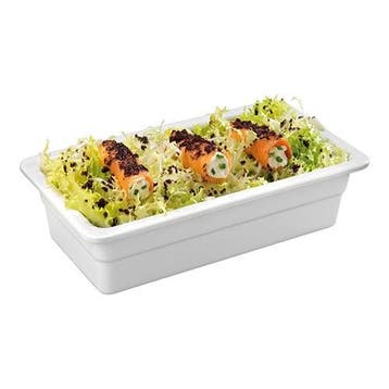 Gastronorm bak wit melamine | 1/4 GN | 26,5x16,2x6,5(h)cm, Verzenden