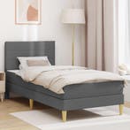 vidaXL Bedframe met matras met matras Donkergrijs 90 x 190, Verzenden