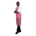 Whites waterdicht schort rood-wit gestreept | Nylon |, Verzenden