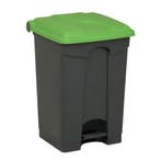 Pedaalemmer | Kunststof (Grijs/Groen) | 45L | Klapdeksel |, Verzenden, Nieuw in verpakking