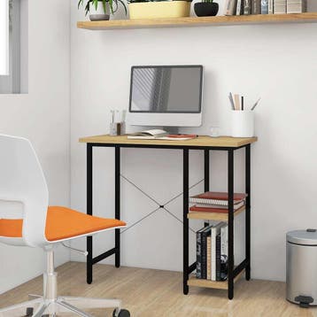 vidaXL Computerbureau 80x40x72 cm MDF metaal zwart, Verzenden, Nieuw