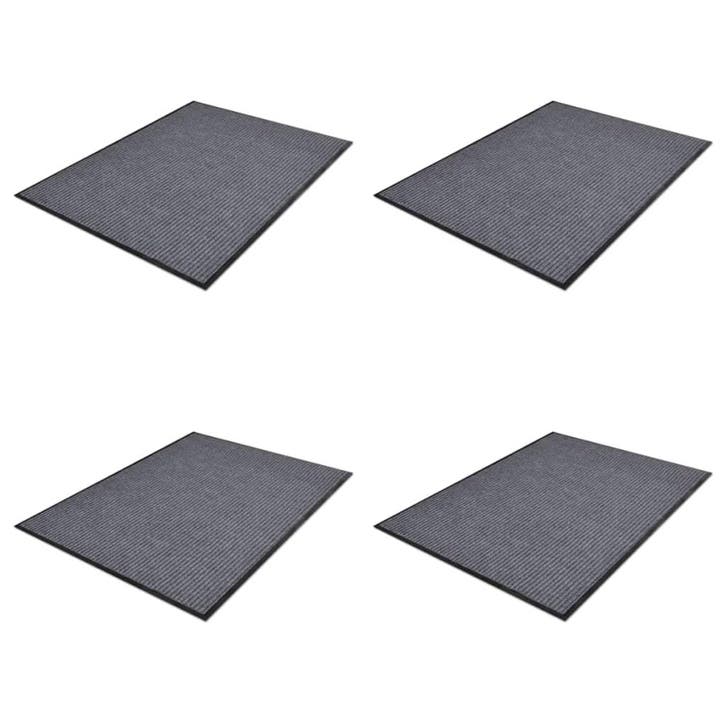vidaXL Deurmatten 4 st 90x60 cm PVC grijs, Tuin en Terras, Deurmatten, Nieuw, Verzenden