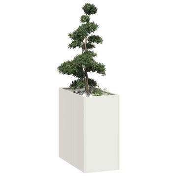 vidaXL Plantenbak 40x80x80 cm staal wit, Tuin en Terras, Bloempotten, Verzenden, Nieuw
