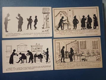 France - Militaire - Patriotisme, silhouettes, illustrateur, Verzamelen, Postkaarten | Buitenland, Gelopen