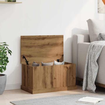vidaXL Opbergbox 70x40x38 cm bewerkt hout artisanaal, Verzenden, Nieuw