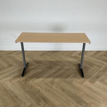 Eromes schooltafel (hxbxd) 77x130x50 cm,  beuken - grijs