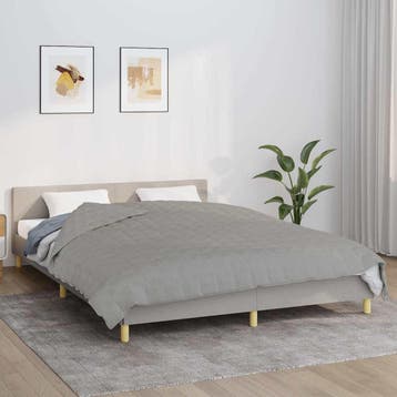 vidaXL Verzwaringsdeken 200x225 cm 13 kg stof grijs, Verzenden, Nieuw