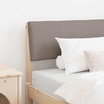 vidaXL Gestoffeerd hoofdbord Taupe 100 cm Massief grenenhout, Verzenden, Nieuw