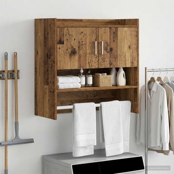 vidaXL Wandplank Muurmontage Oud hout 80 x 36 x 80 cm, Verzenden, Nieuw