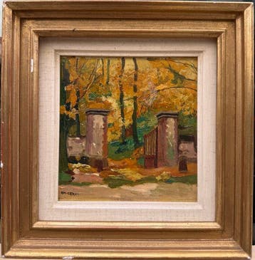 Charles Cerny (1892-1965) - Paysage au Portail de jardin