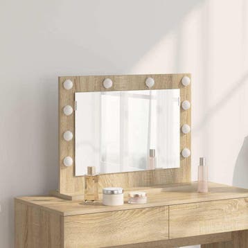 vidaXL Make-up Spiegel Sonoma Eik 60 x 45 x 18 cm, Verzenden, Nieuw