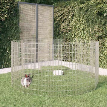 vidaXL Vrije uitloopverblijf voor dieren 12 panelen 54x100, Verzenden, Nieuw