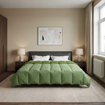 vidaXL Volledig Jaar Dekbed 220 x 260 cm 4 seizoenen Groen, Verzenden, Nieuw