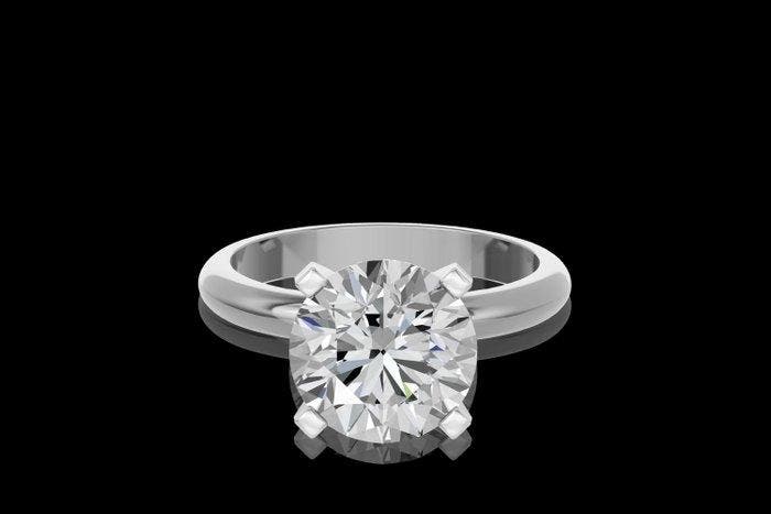 Ring - 14 karaat Witgoud - 4.26ct. tw. Diamant (Lab-grown), Bijoux, Sacs & Beauté, Bagues