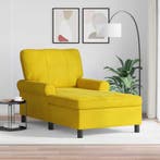 vidaXL Chaise Lounge met kussen Geel 91 x 157 x 91 cm, Verzenden, Nieuw