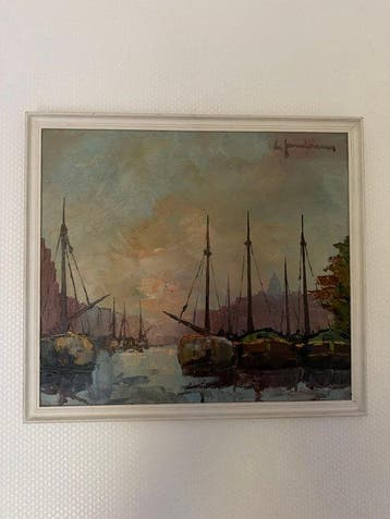 Leo Jordaens (1944-2000) - Boten aan de kade van de