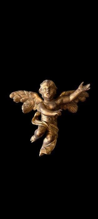 Escuela española - sculptuur, Antiguo ángel alado barroco., Antiek en Kunst