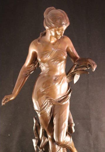Groot Art Nouveau beeld - Vrai Bronze - Paris - Edouard