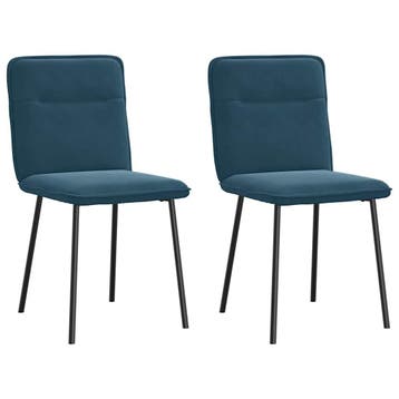 vidaXL Eetkamerstoelen 2 st fluweel blauw, Verzenden, Nieuw