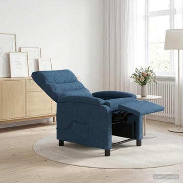 vidaXL Massage Relaxstoel Blauw Stof, Verzenden