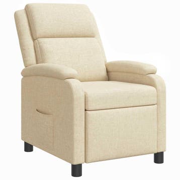 vidaXL Recliner Crèmekleurig Stof, Verzenden, Nieuw