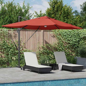 vidaXL Parasol Terracotta 351 x 250 x 253 cm Polyester en, Verzenden, Nieuw