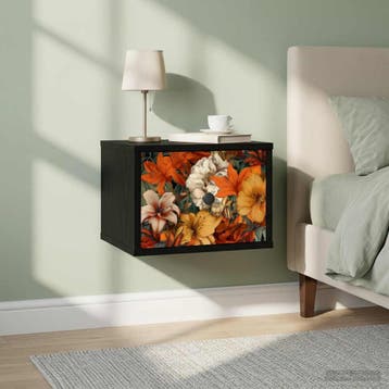 vidaXL Wandkastje voor Bed GENNEP Zwart eiken 36 x 33 x 25, Verzenden