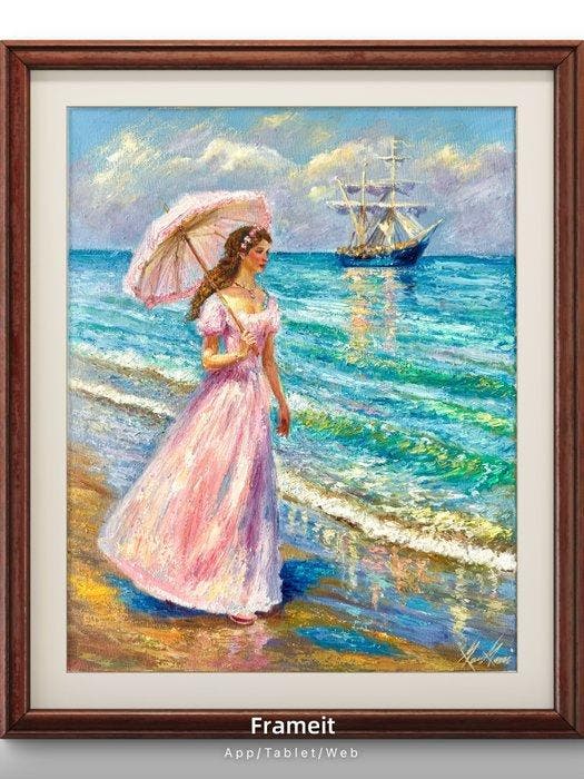 BarBeni (1981) - Whispers of the Sea Breeze, Antiek en Kunst, Kunst | Schilderijen | Klassiek