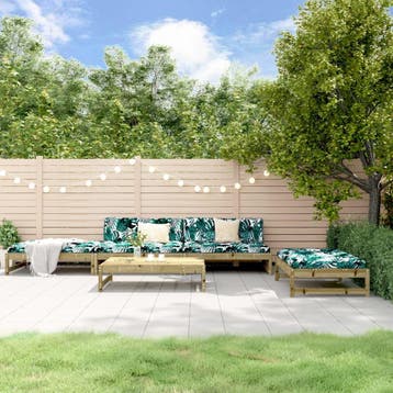 vidaXL 5-delige Loungeset met kussens geïmpregneerd, Verzenden, Loungeset