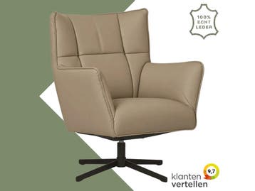 Leren draaifauteuil Lovely - Toledo Mocca (taupe/bruin), Ophalen of Verzenden