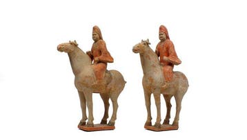 Oud Chinees, Tang-dynastie Terracotta Paar monumentale