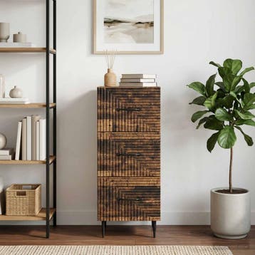 vidaXL Ladekast Oud hout 33 x 34,5 x 89,5 cm Bewerkt hout, Huis en Inrichting, Verzenden, Nieuw
