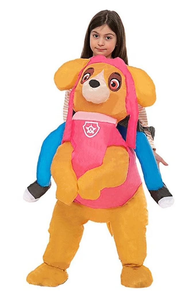 KIMU® Opblaas Kostuum Kinderen Patrol Paw Zittend Op Roze Ho, Enfants & Bébés, Costumes de carnaval & Déguisements, Enlèvement ou Envoi