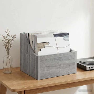 vidaXL LP Recorddoos Grijs Sonoma 37 x 33 x 32 cm Bewerkt, Verzenden