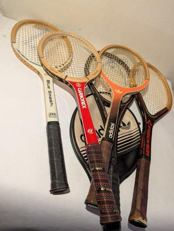 Vintage ADIDAS, YONEX, Fisscher,Head, Rucanor 5St. - Tennis, Nieuw