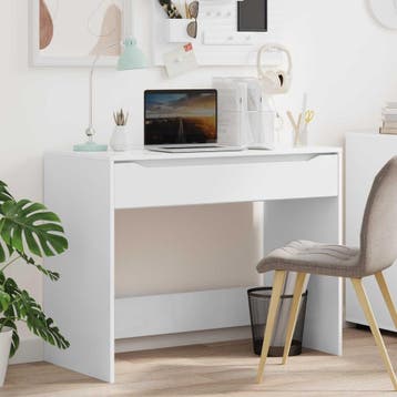 vidaXL Bureau met lade Wit 100 x 50 x 78 cm Geconstrueerd, Verzenden