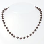 Ketting - 14 karaat Geel goud, Roségoud - Granaat