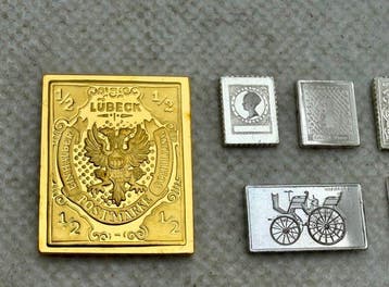 Duitsland, Nederland, Zwitserland. Lote 6 lingotes plata (