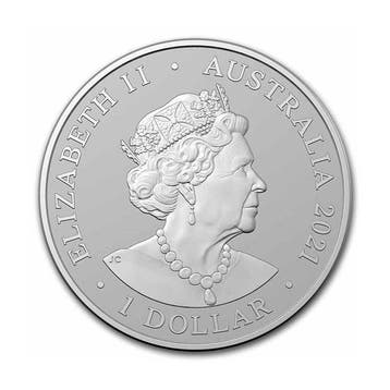 Australië. 1 Dollar 2021 1 oz Australia Zoo Cheetah Silver